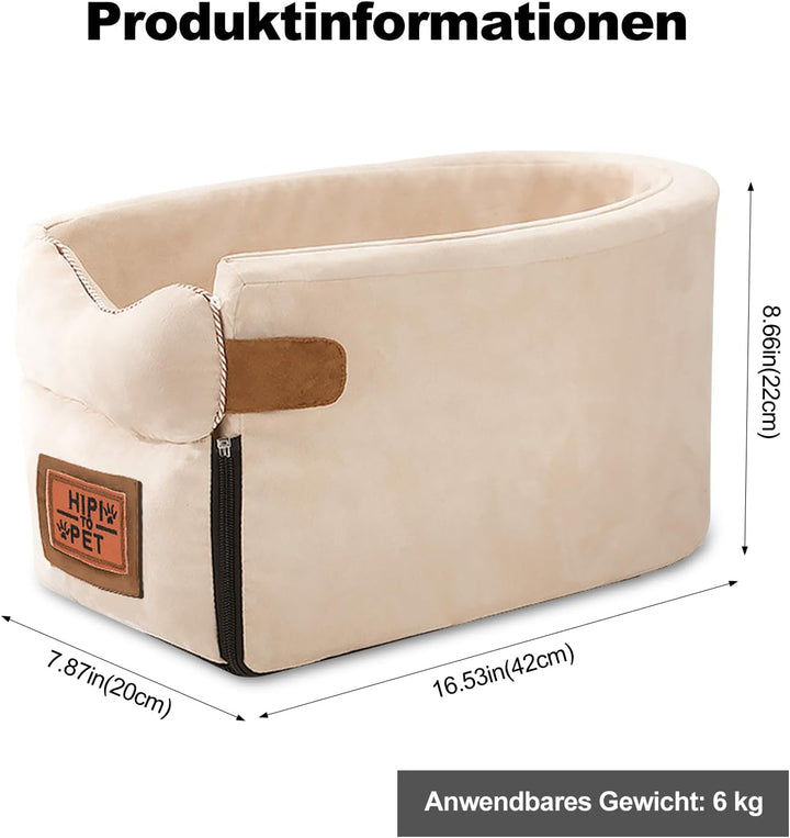 Ergocar Hunde Autositz, Sitzerhöhung für Kleine Hunde & Katzen mit Einem Gewicht unter 6kg Weich Abn