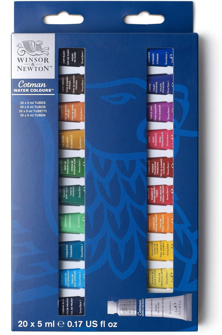 Winsor & Newton 390665 Cotman Aquarellfarbenset, ausgezeichnete Transparenz, Farbkraft und Verarbeit