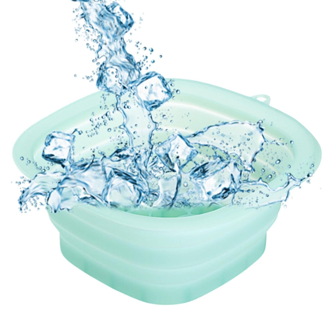 Face Bowl for Ice, 25.6x24x11.4cm Portable Foldable Silicone Facial Tub, Cold Water Skincare Tool fo