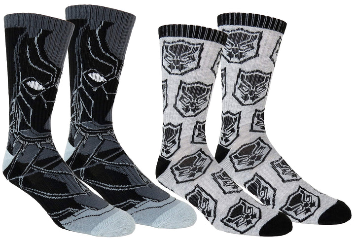 Marvel Herren Black Panther Athletic Socken, 2 Paar, schwarz / grau, Einheitsgr��e