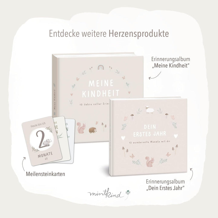 mintkind® Gästebuch "Meine Babyparty" Beige - Babyparty Geschenk für Junge & Mädchen, Baby Shower &