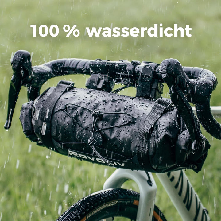 Rovativ® 100% wasserdicht Lenkerrolle Frontloader [9,5 Liter]- Bikepacking Taschen für Dein Gravel-B