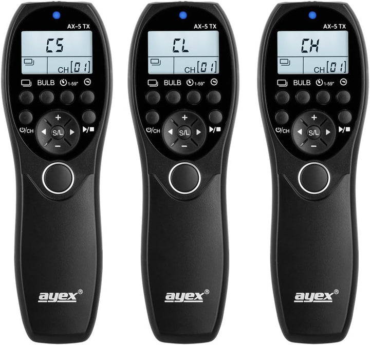 ayex Funk Timer-Fernauslöser AX-5, Kompatibel mit Canon (N3) z.B. EOS R5 1D X Mark II 5D Mark IV 5DS