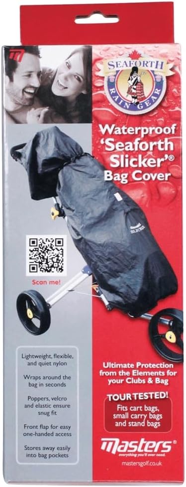 Masters Seaforth Slicker Regenhaube, für Golftasche, umhüllt komplett schwarz - schwarz, schwarz - s