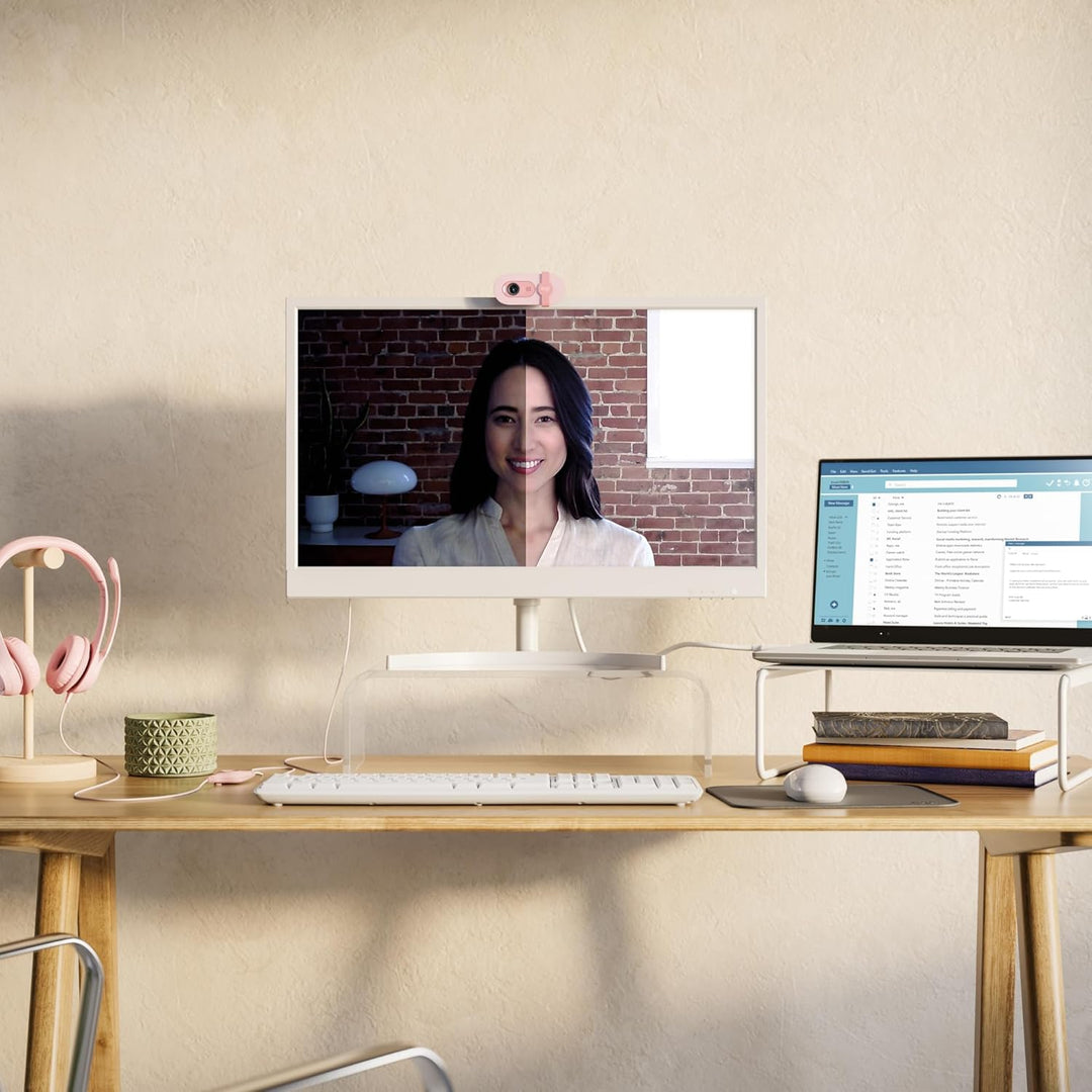 Logitech Brio 100 Full HD-Webcam für Meetings und Streaming, Auto-Lichtausgleich, integriertes Mikro