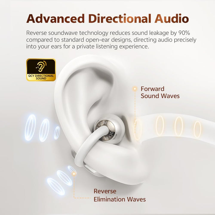 QCY Crossky C50 Open Ear Kopfhör,Clip on kopfhörer kabellos Bluetooth,Kraftvoller Bass,Geräuschunter