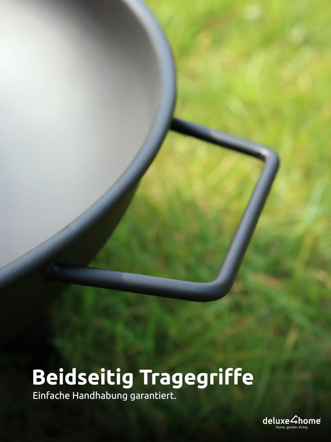 deluxe4home® Feuerschale Schwarz ⌀58 cm I Sichere Feuerstelle für Garten, Terrasse I Metallschale fü