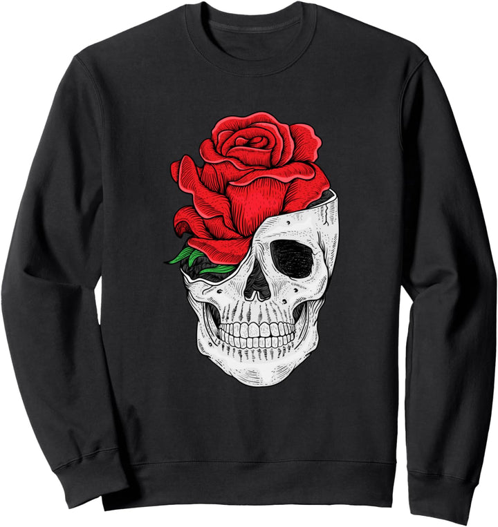 Floral Skull Graphic Tees - Halloween Floral Skull Graphic Sweatshirt