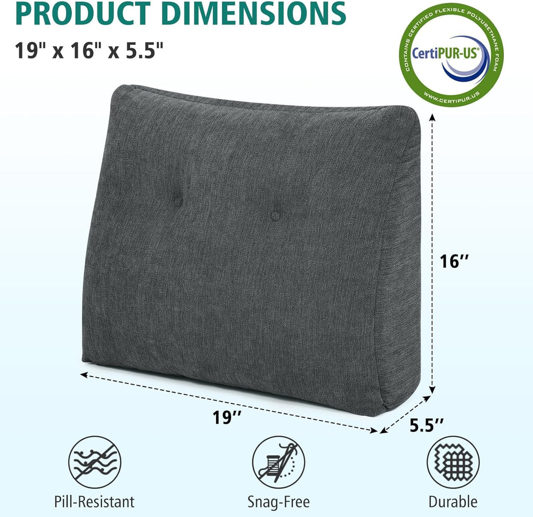 Ergonomisches Rückenkissen für Sofa und Bett, Weiches Keilkissen mit Memory Schaum, Komfortables Les