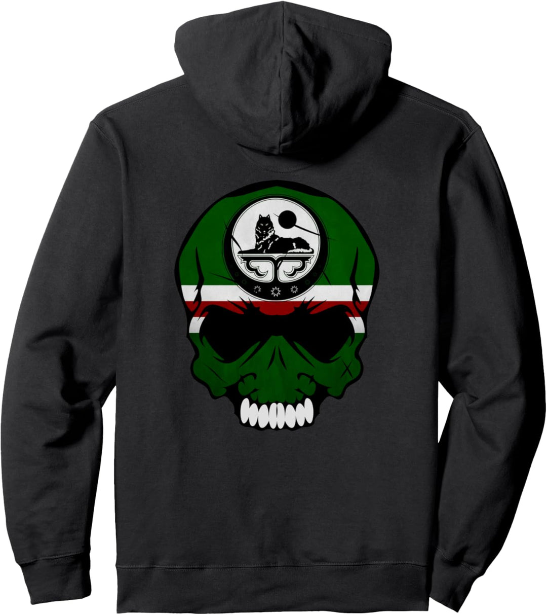 Chechnya Skull, Cool Chechen Flag, Chechnya Pullover Hoodie