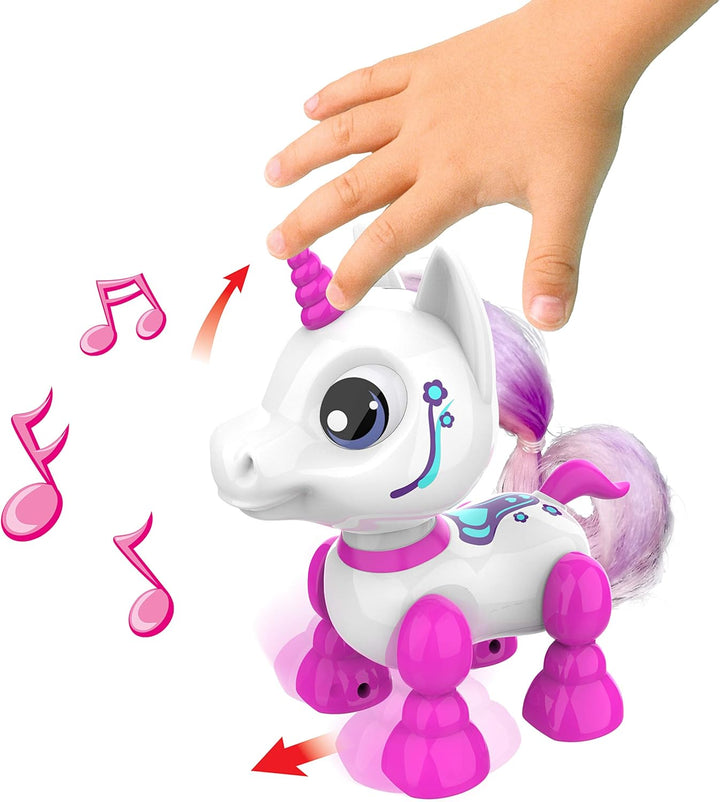 YCOO 88525 ROBO HEADZ UP Einhorn by Silverlit, Einhorn Roboter, Ton- und Lichteffekte, Roboter für K
