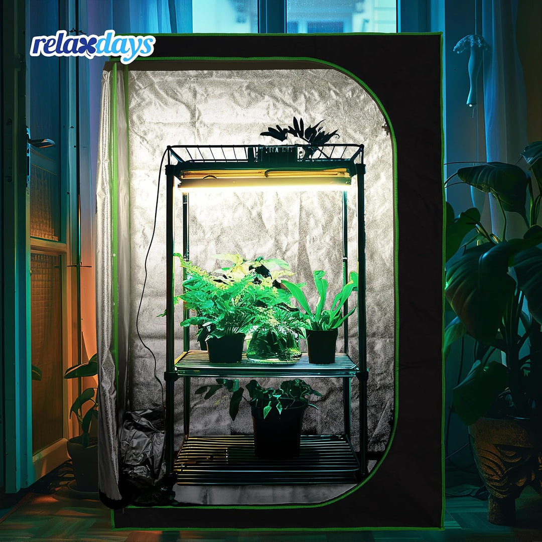 Relaxdays Growzelt, HxBxT: 160x40x40 cm, reflektierende Innenfolie, lichtundurchlässig, Indoor Zucht
