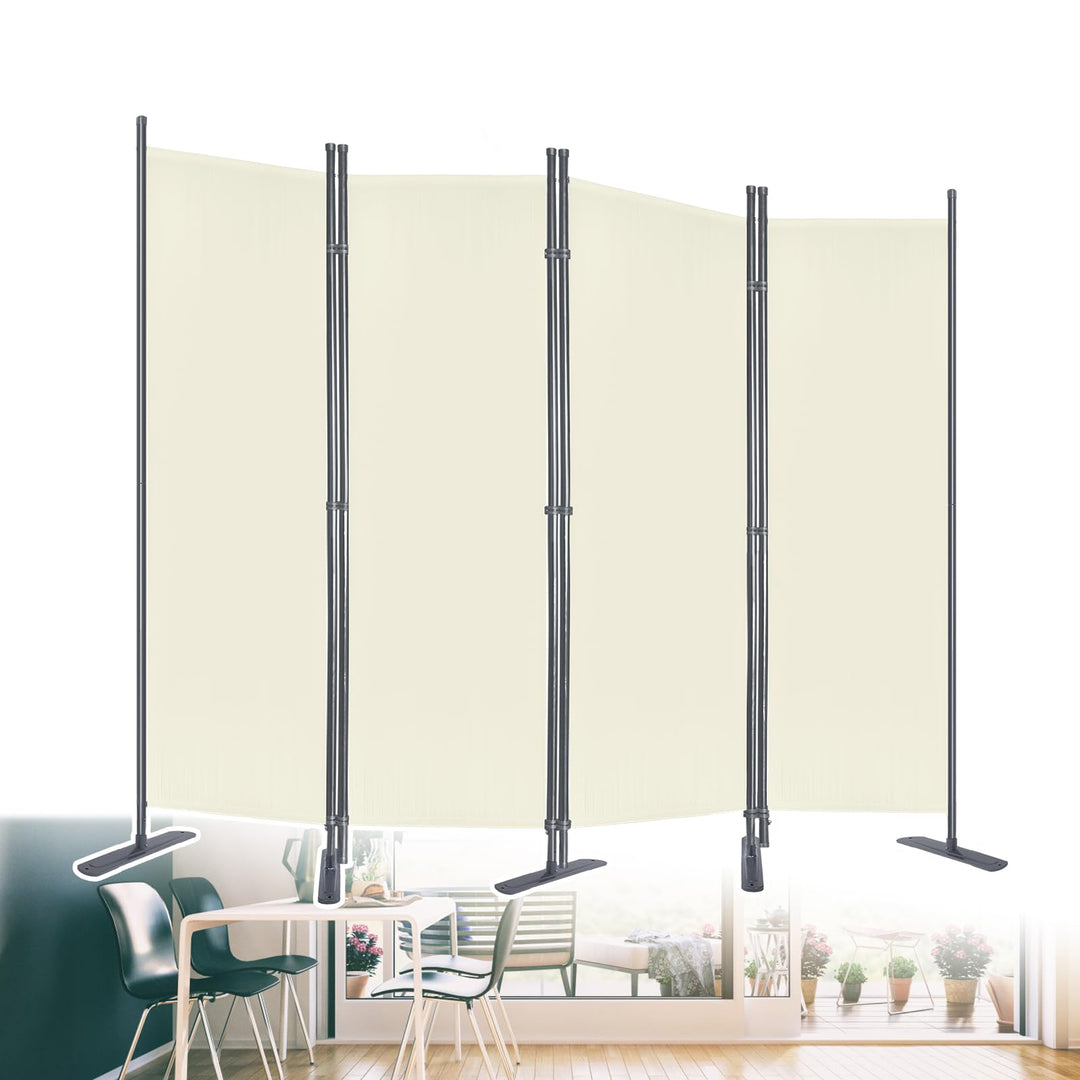 JOIEYOU Paravent Outdoor Sichtschutz Trennwand 4 Teilig 225x180cm Raumtrenner mit Flache Füsse Anti-