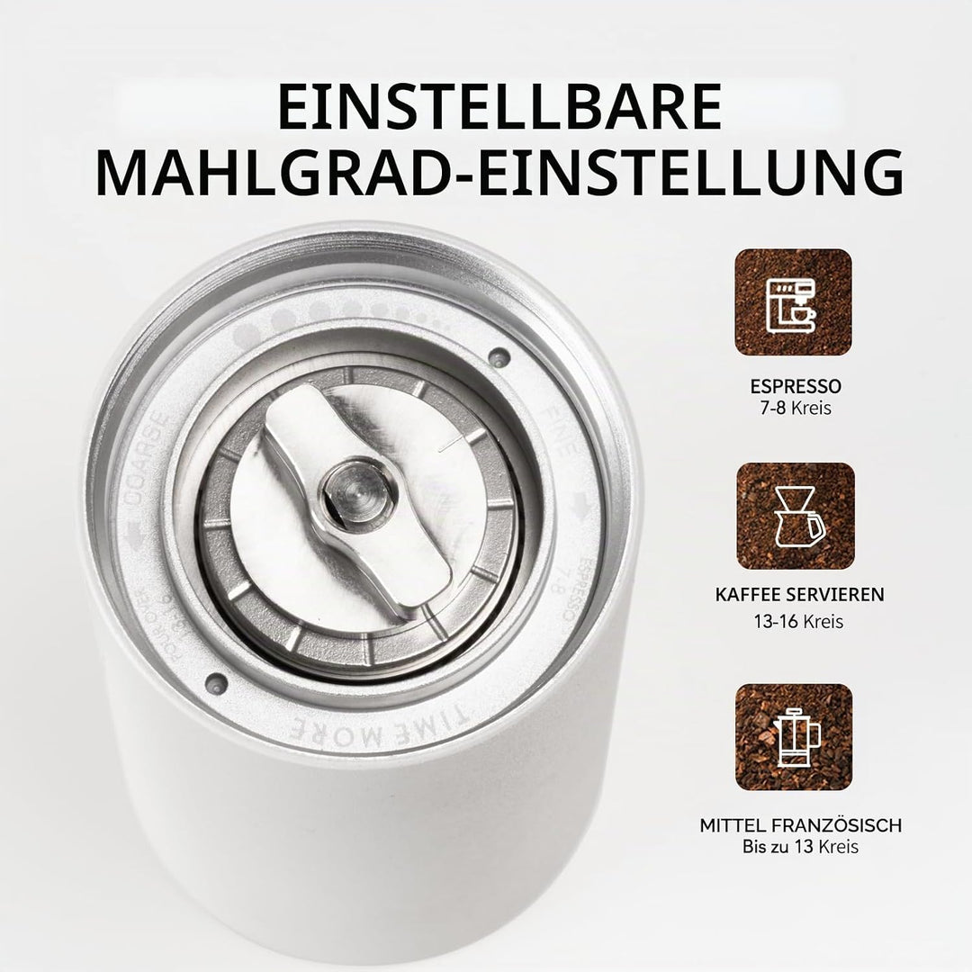 TIMEMORE Kaffeemühle manuell Edelstahl konische Grar handkaffeemühle mit faltbarem, Kastanie C3S PRO