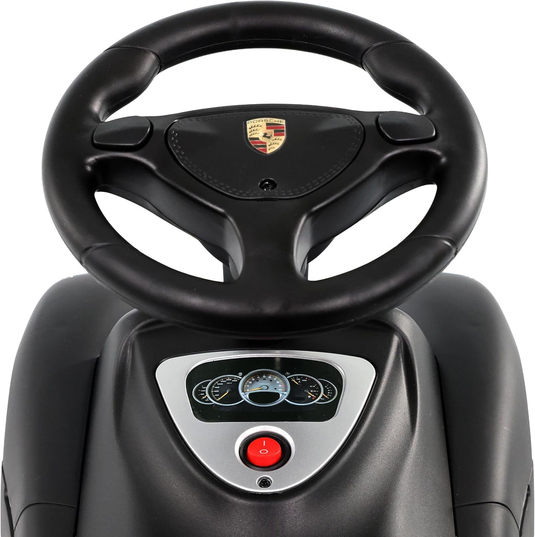 Lemodo, Porsche Carrera GT Rutschauto lizenziert schwarz, ab 18 Monaten, Kinderfahrzeug mit Scheinwe