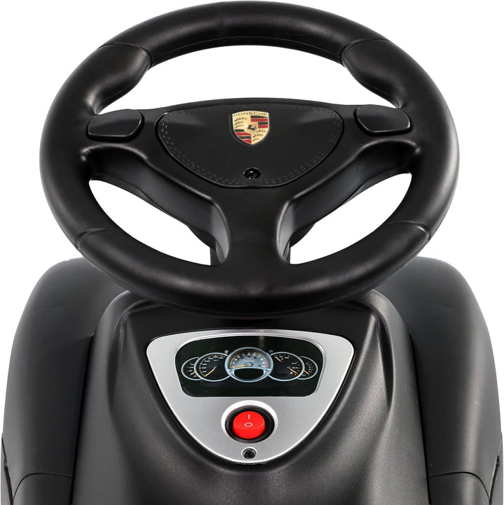 Lemodo, Porsche Carrera GT Rutschauto lizenziert schwarz, ab 18 Monaten, Kinderfahrzeug mit Scheinwe
