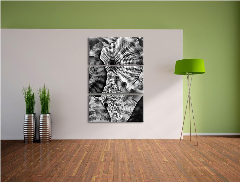 Pixxprint Monocrome, Bunte Quallen 3-Teiler Leinwandbild 120x80 Bild auf Leinwand