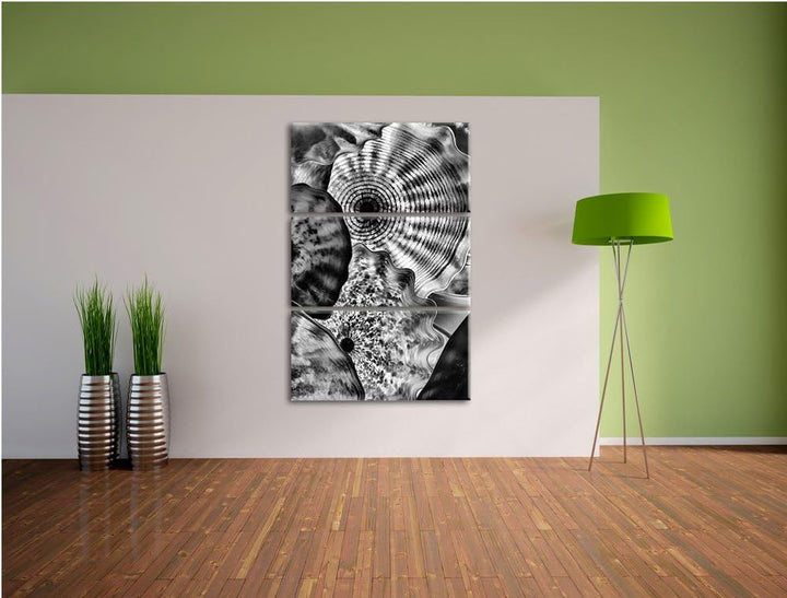 Pixxprint Monocrome, Bunte Quallen 3-Teiler Leinwandbild 120x80 Bild auf Leinwand