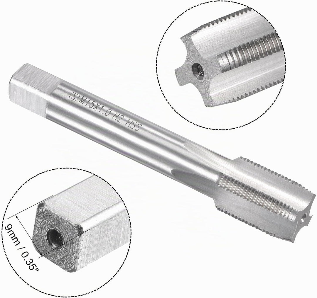 sourcing map M15 x 1 mm Metrisches Gewindebohrer- und Schneideisen-Set, Maschinengewinde-Gewindebohr