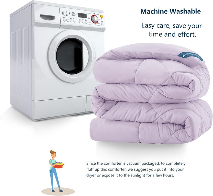 WAVVE Bettdecke 200x200 cm Ganzjahresdecke 4 Jahreszeiten, Steppdecke 300gsm Mikrofaser 200x200cm, S
