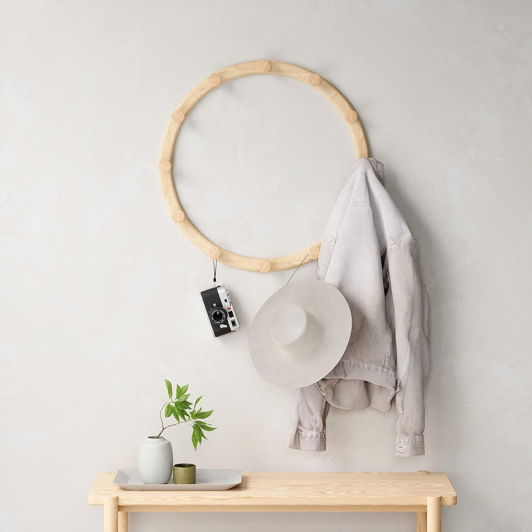 Umbra Slinka Wandgarderobe, Modulare Garderobenleiste mit 12 Haken, Holz, Natur, Einheitsgrösse, Nat