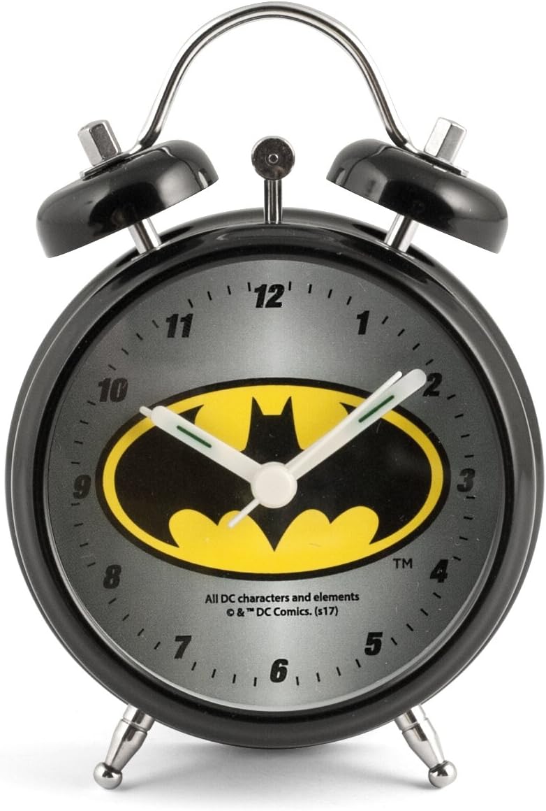 Home DC Comics Batman Set Tasse + Wecker, Porzellan + Metall, cc 360, Schwarz Becher+Wecker Uhr, Bec