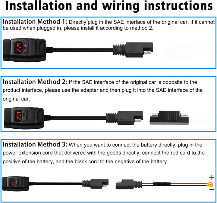 RUIZHI USB Steckdose 12V Kfz-Ladegerät, Dual-USB-Ladegerät für Motorrad QC3.0 mit wasserdichtem Volt