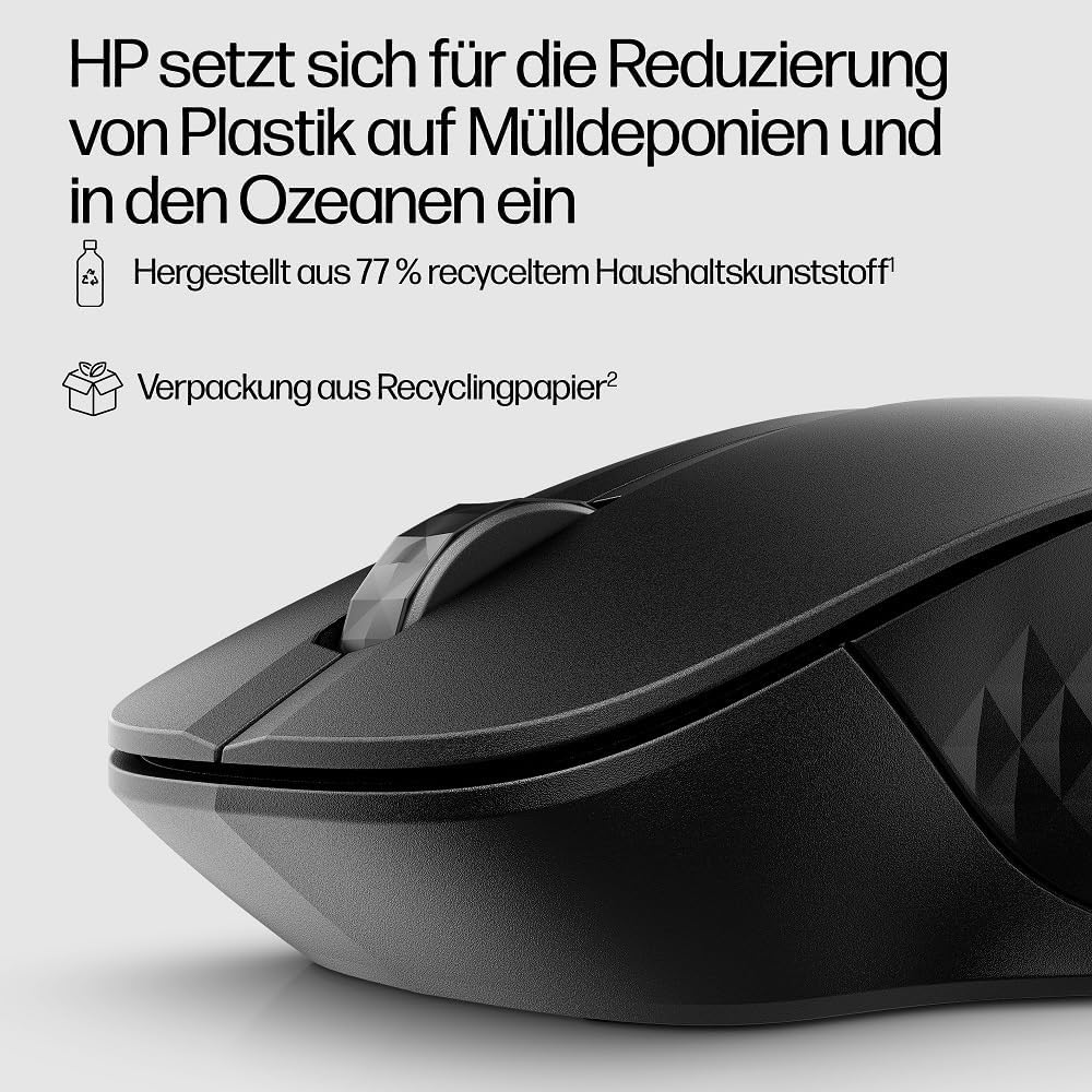 HP 430 Wireless-Maus | Wireless-Verbindung mit 2,4 GHz & Bluetooth 5.2 | USB Dongle | 4.000 dpi | 4