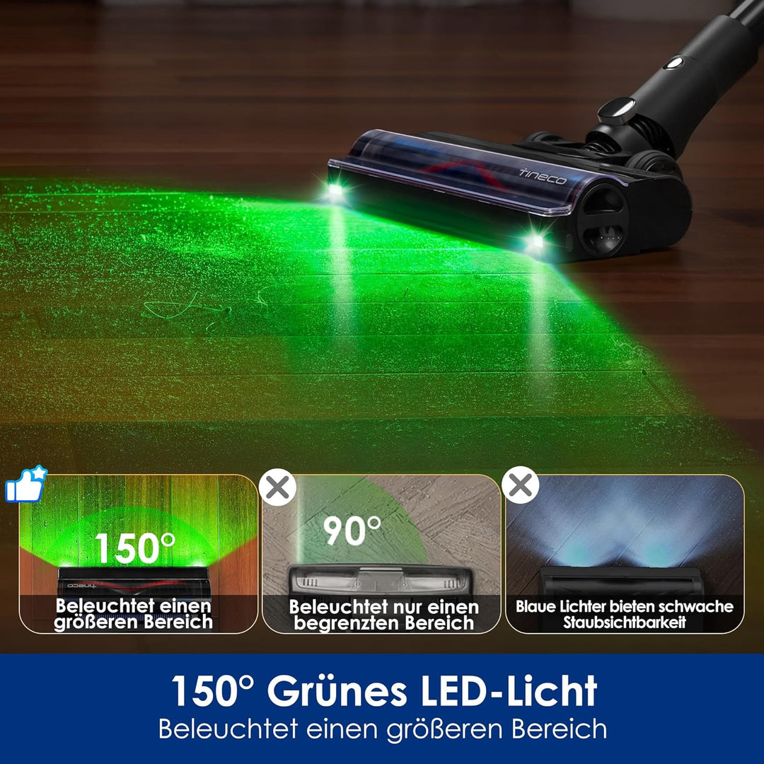Tineco Pure ONE A90S Akku Staubsauger, 270AW Saugkraft, 3DSense Master-Bürste, Dreifache Kantenerken