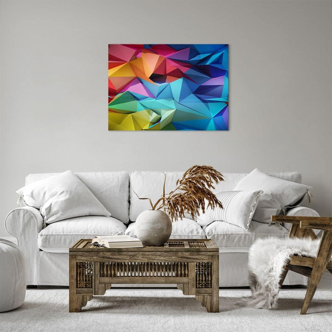 Bilder auf Leinwand Formen futuristisch geometrisch Leinwandbild 70x50cm Wandbilder Dekoration Wohnz