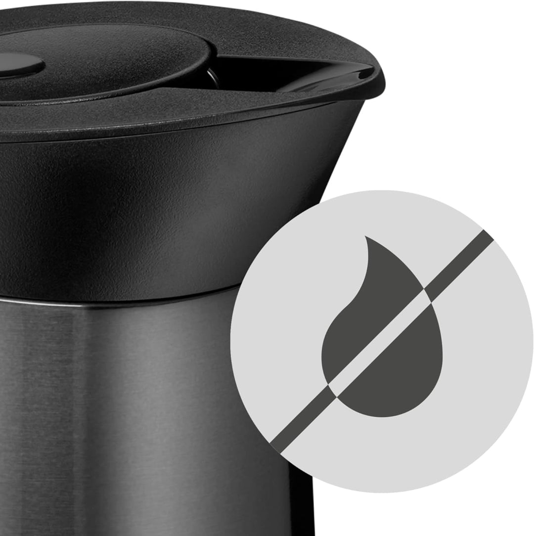 WMF Kineo doppelwandige Isolierkanne 0,6l, Thermoskanne Edelstahl mit Klick-Verschluss, Kaffeekanne