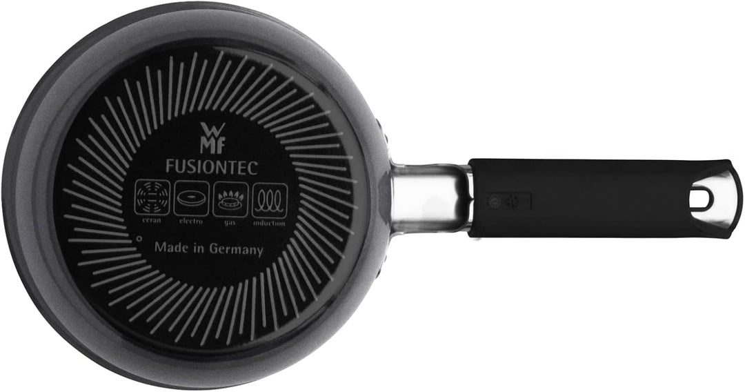 WMF Fusiontec Mineral Stielkasserolle mit Glasdeckel 16 cm, Kochtopf klein 1,3l, Induktion, High-Tec