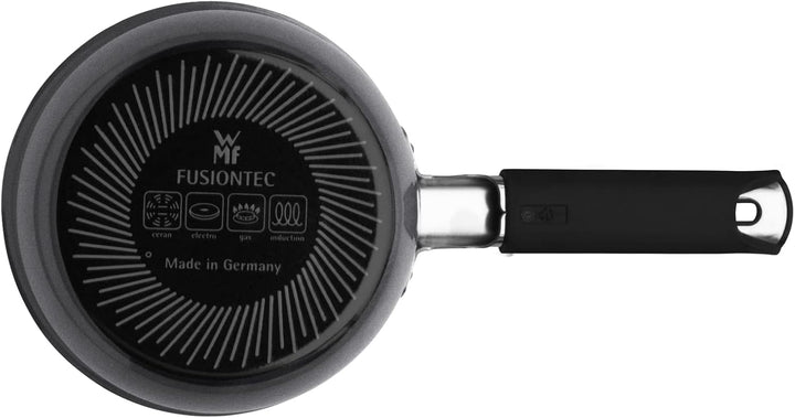 WMF Fusiontec Mineral Stielkasserolle mit Glasdeckel 16 cm, Kochtopf klein 1,3l, Induktion, High-Tec
