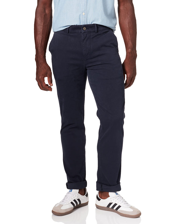 7 For All Mankind Herren Slimmy Chino Tap. Luxe Performance Sateen Olive Green Hose 28W / 30L Blau,