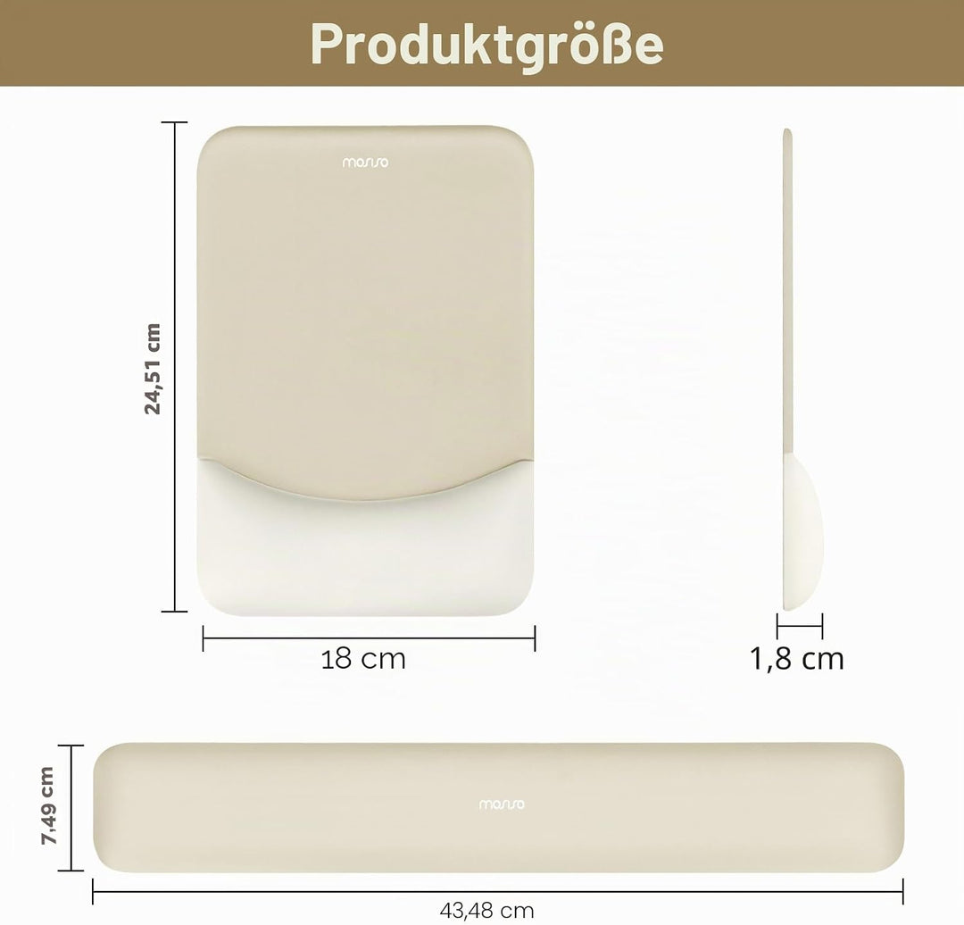 MOSISO Handgelenkstütze für Mauspad&amp;Tastatur Set, Rechteckig Ergonomisch Mauspad Rutschfest Basis Ho
