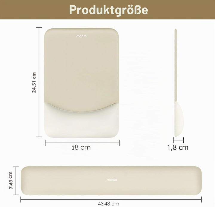 MOSISO Handgelenkstütze für Mauspad&amp;Tastatur Set, Rechteckig Ergonomisch Mauspad Rutschfest Basis Ho
