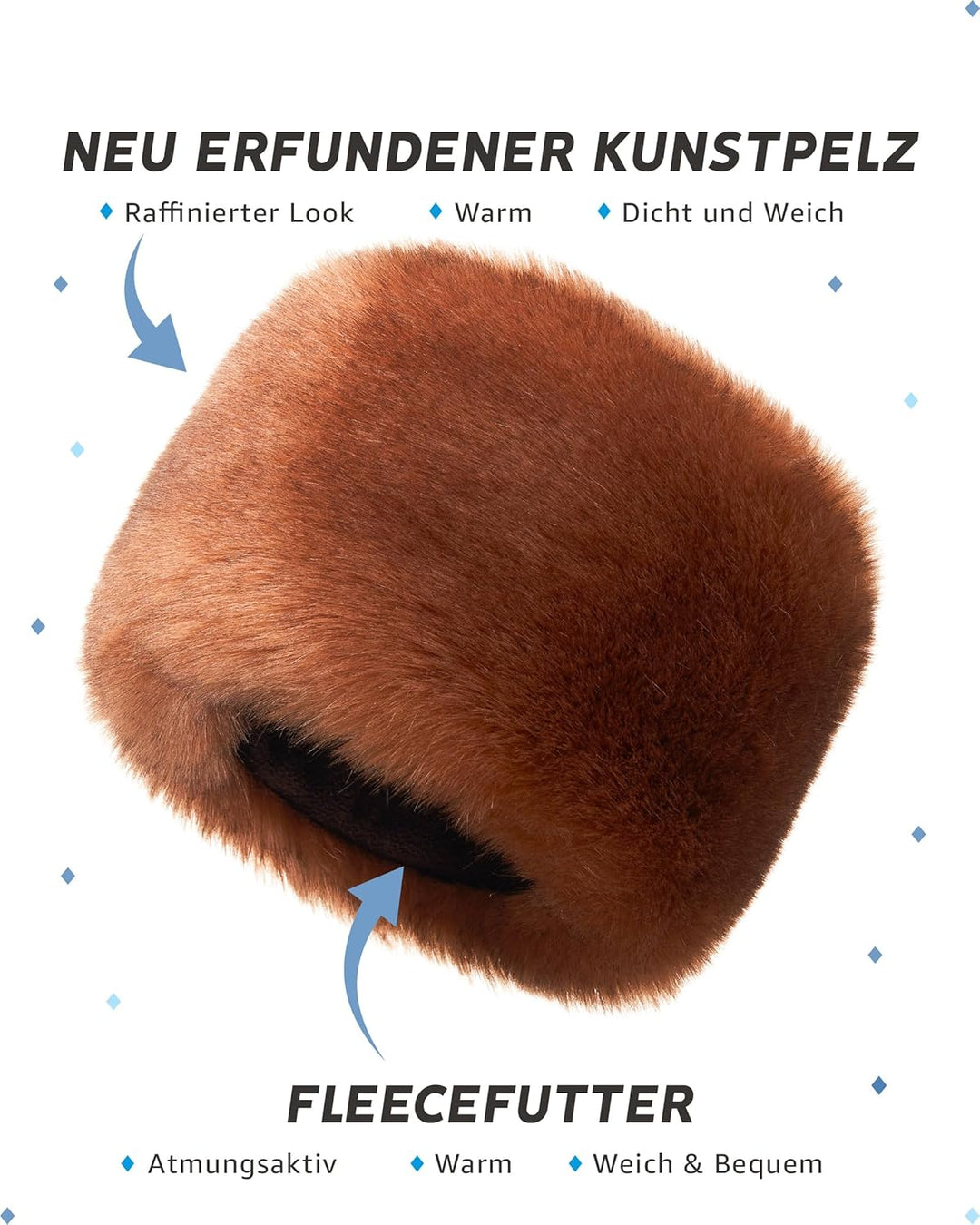 Futrzane Siberian Kosakenmütze - Pelzmütze Damen - Fell Pelz Russische Mütze S Bronze Siberian, S Br