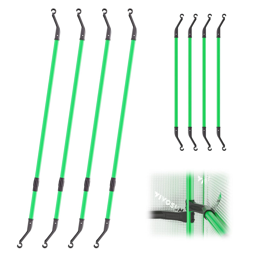 VIVOSUN 4er-Packung Grüne Stangen, Growzelt Höhes CFM-Set, Grüne Pole von 60-120cm, Geeignet für 60x