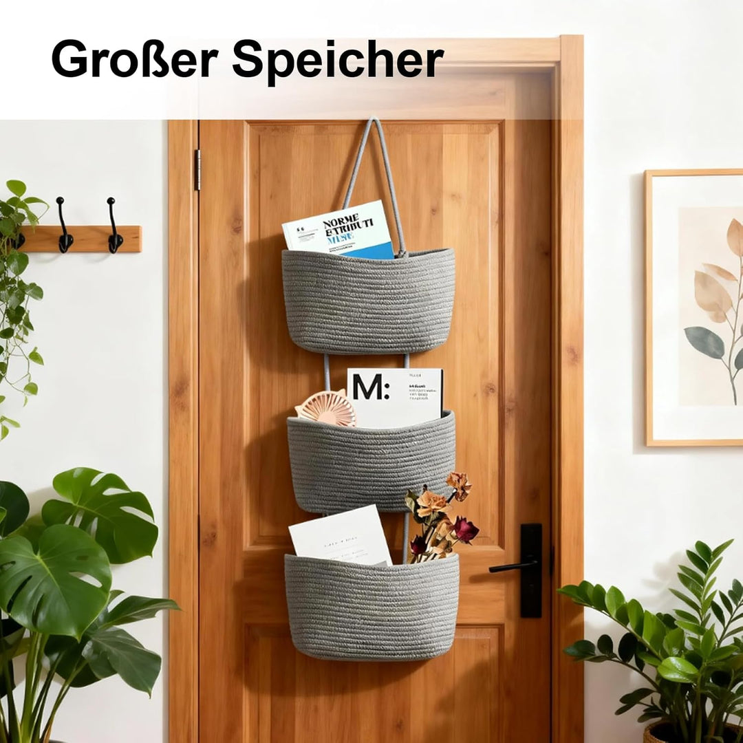 DYOUen Vielseitiger Hänge-Organizer aus gewebtem Baumwollseil für Bad, Kinderzimmer und Schlafzimmer
