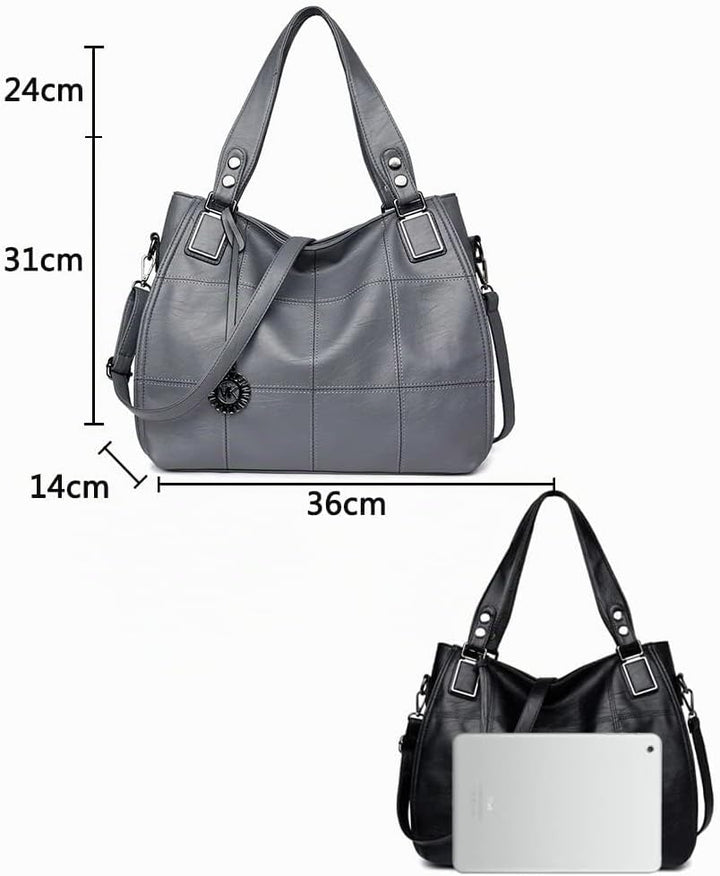 Kris Anna Damen Hobo Schultertasche Shopper Tasche aus PU-Leder mit Schulterriemen Umhängetasche Sti