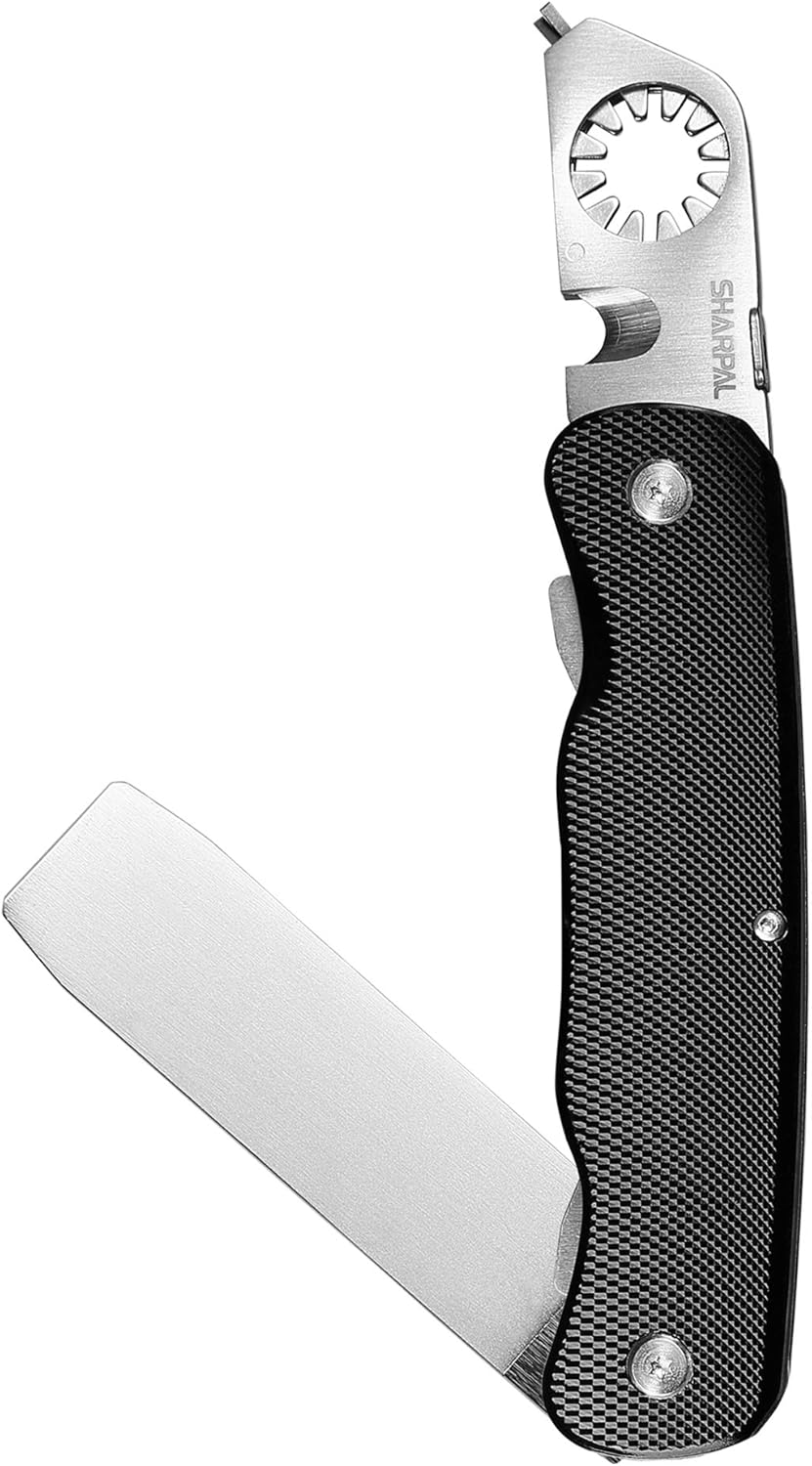 SHARPAL 179N 5-In-1 Pfeilspitzen Schärfer Spitzer Schärfen mit Schlüssel & Befiederung Stripper, Dia