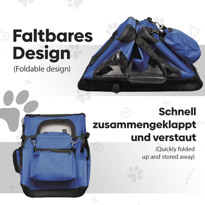 DEFACTO Hundebox faltbar für Auto &amp; Reisen | Hundetransportbox &amp; Hundetasche für Hunde, Katzen &amp; Hau
