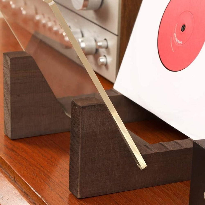 HUSHUI Aufbewahrungshalter für Schallplattenhalter aus Holz CD-Displayständer aus Holz Stapelbarer m