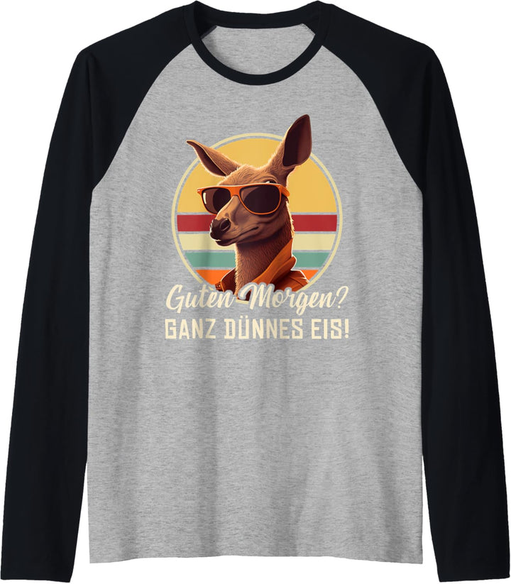 Lustiges Känguru Kostüm Outfit Retro Guten Morgen Sprüche Raglan