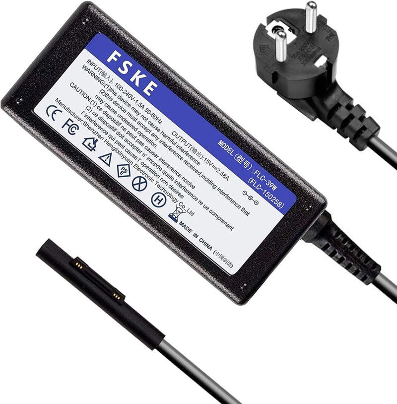 FSKE Ladegerät Surface Pro Ladekabel Netzteil 38.7W 15V 2.58A für Microsoft Surface Pro 3/Pro 4/Pro