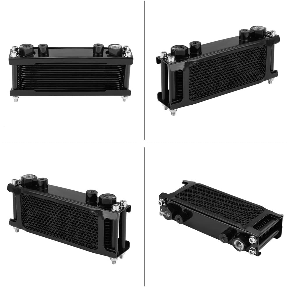 Motorrad Ölkühler, Qiilu Ölkühler, Upgrade Aluminium Motorrad Motorölkühler Kühlung Kühler 50CC-200C