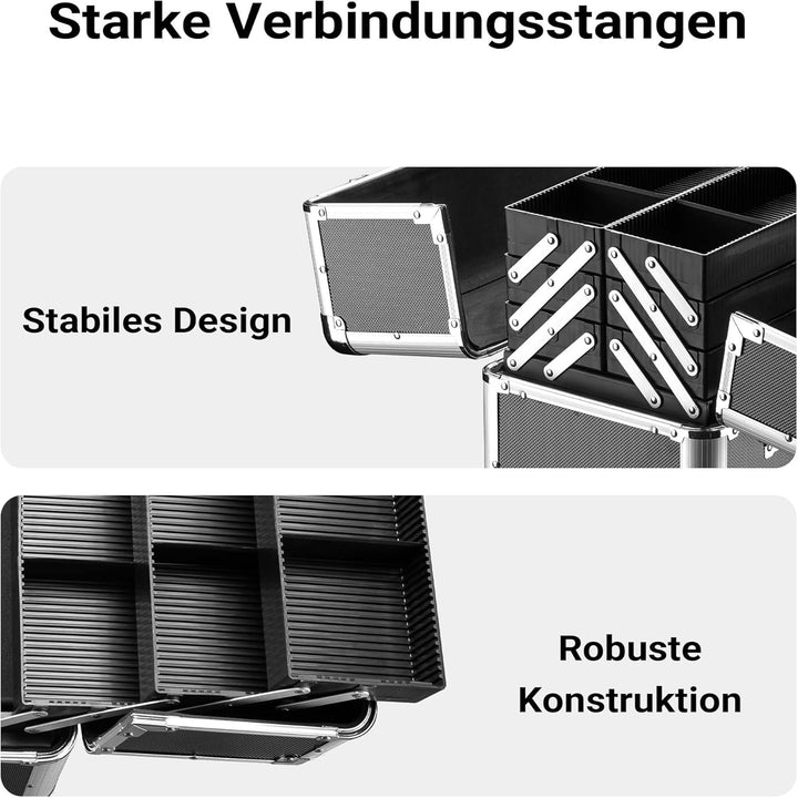 Wiltec Alu Transportkoffer, Aufbewahrungskoffer mit 2 Schlüsseln, Universalkoffer für Werkzeug, Hobb