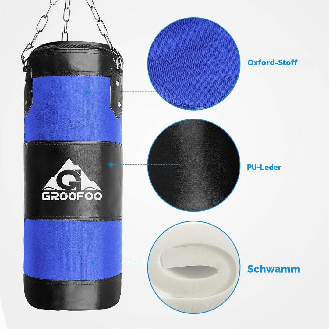 GROOFOO Boxsack Kinder Hochleistungs Oxford Boxsack für Kinder, Jugendliche und Erwachsene, UNGEFÜLL