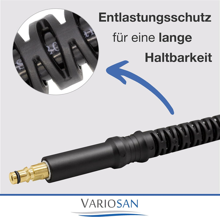 VARIOSAN Hochdruckschlauch für Hochdruckreiniger 16577, 15 m, Quick Connect, schwarz, 200 bar, passe