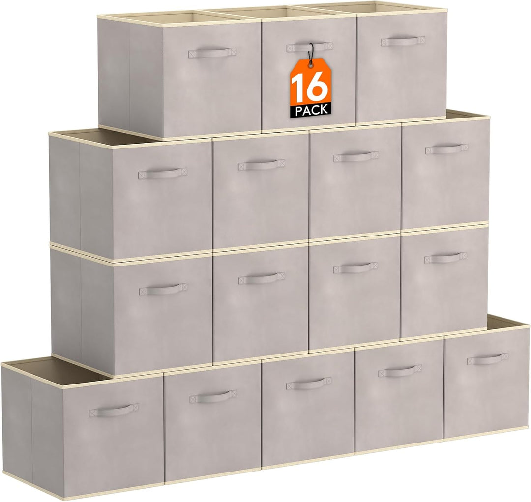 Lifewit 6 Stück 18L Faltbare Aufbewahrungswürfel, Mittel dekorative Aufbewahrungsboxen aus Stoff mit